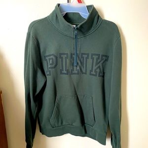 Green 3 quarter zip sweater